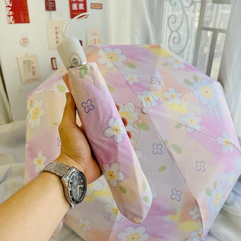 Mini 50% Off Umbrella Floral Pastoral Style Gradient Sun Umbrella Sunshade Umbrella Rain Umbrella Sun Protection Uv Protection Fully Automatic