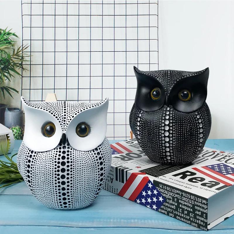Resin Owl Sculpture Animal Statues Home Interior Decoration Sculpture Crafts Desktop Decoration  Accessories Home Accessories