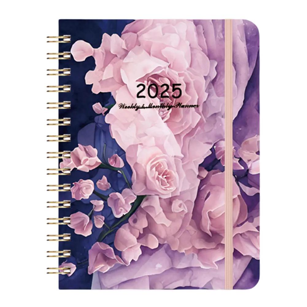 2025 A5 Weekly Planner Notebook Spiral Bound Monthly Planner Calendar Planner for Office School