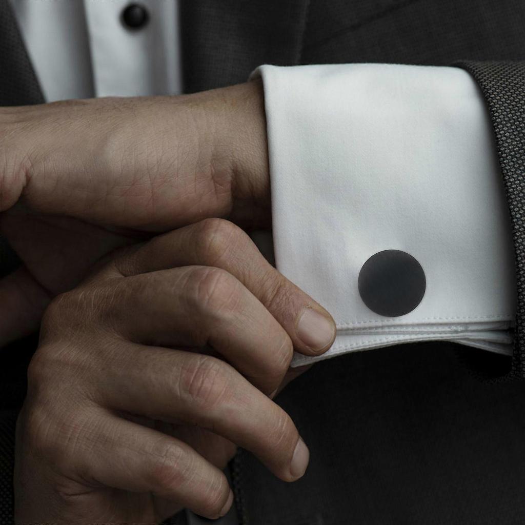 Stainless Steel Cuff Links Suit Cufflinks for Decoration 5Pairs Round Shape