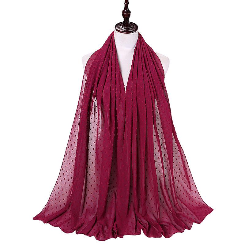 Pearl Tassel Solid Color Chiffon Headscarf