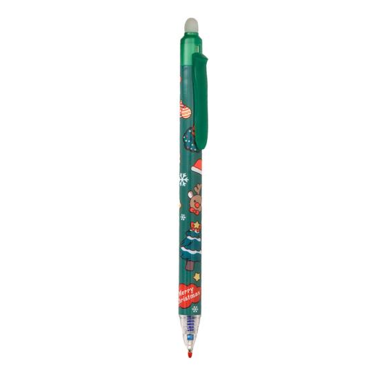Yousheng Christmas Erasable Gel Pen 0.5mm Retractable Ink Pens with Eraser Tips Festive School Office Supplies