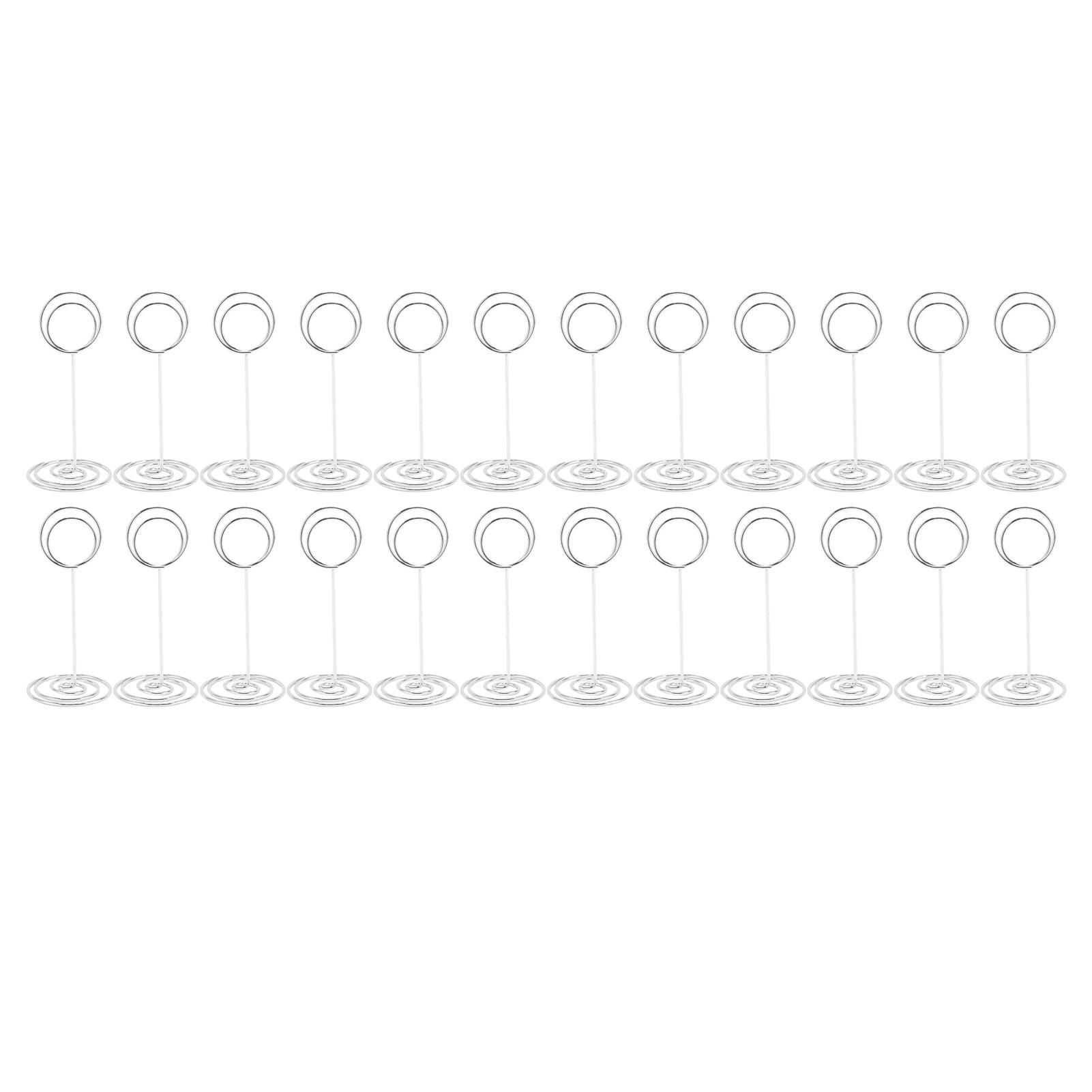 

24 шт. держатель для номера стола высота 85 мм нержавеющая сталь многофункциональный держатель для фотографий проволочный серебристый серебряный