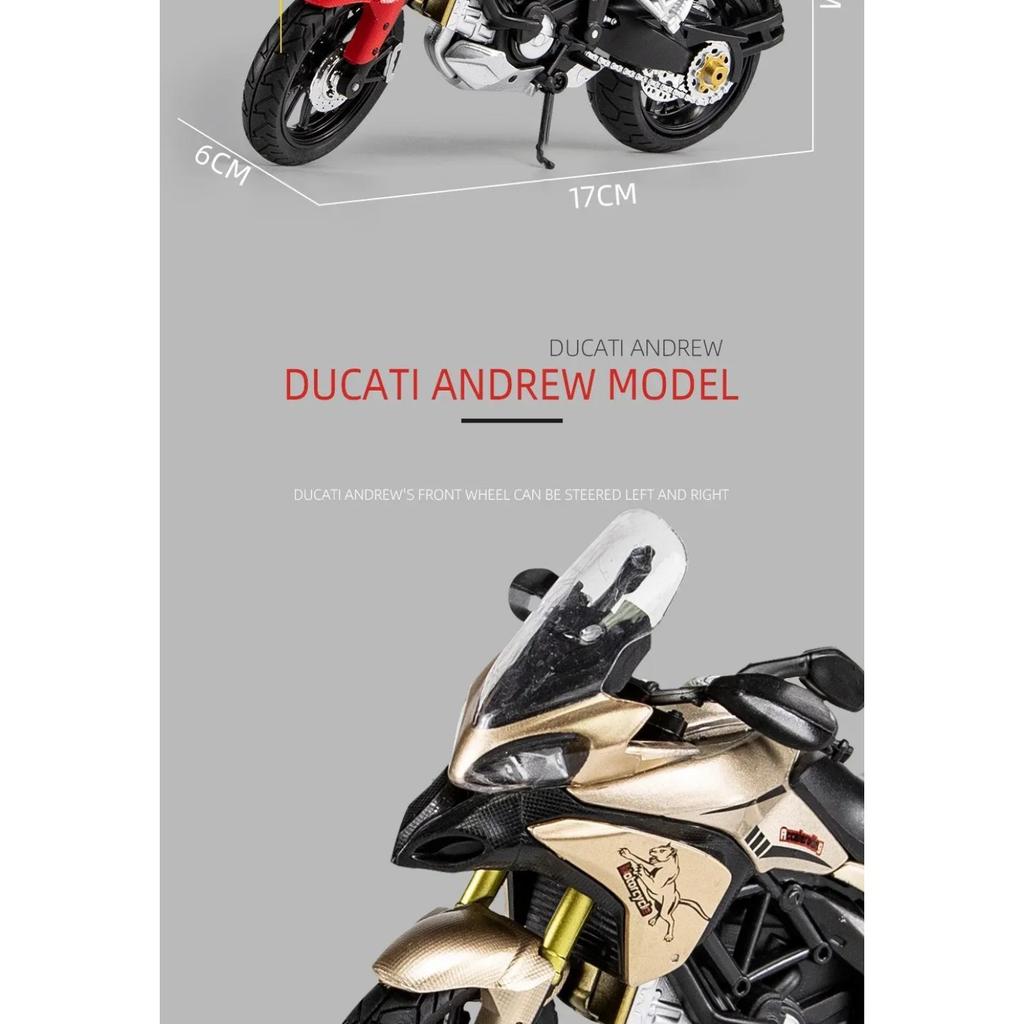 Ducati MTS Enduro Motorradmodell im Maßstab 1:12, Diecast-Spielzeugfahrzeug, Sammlerstück, Autobike, Stoßdämpfer, Offroad-Motorrad, Spielzeugauto, Geschenk