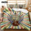 Skull Duvet Cover Set Queen 3D Skeleton Floral Skull Pattern Printed Bedding Qulit Cover Gothic Microfiber Bedding Queen Size