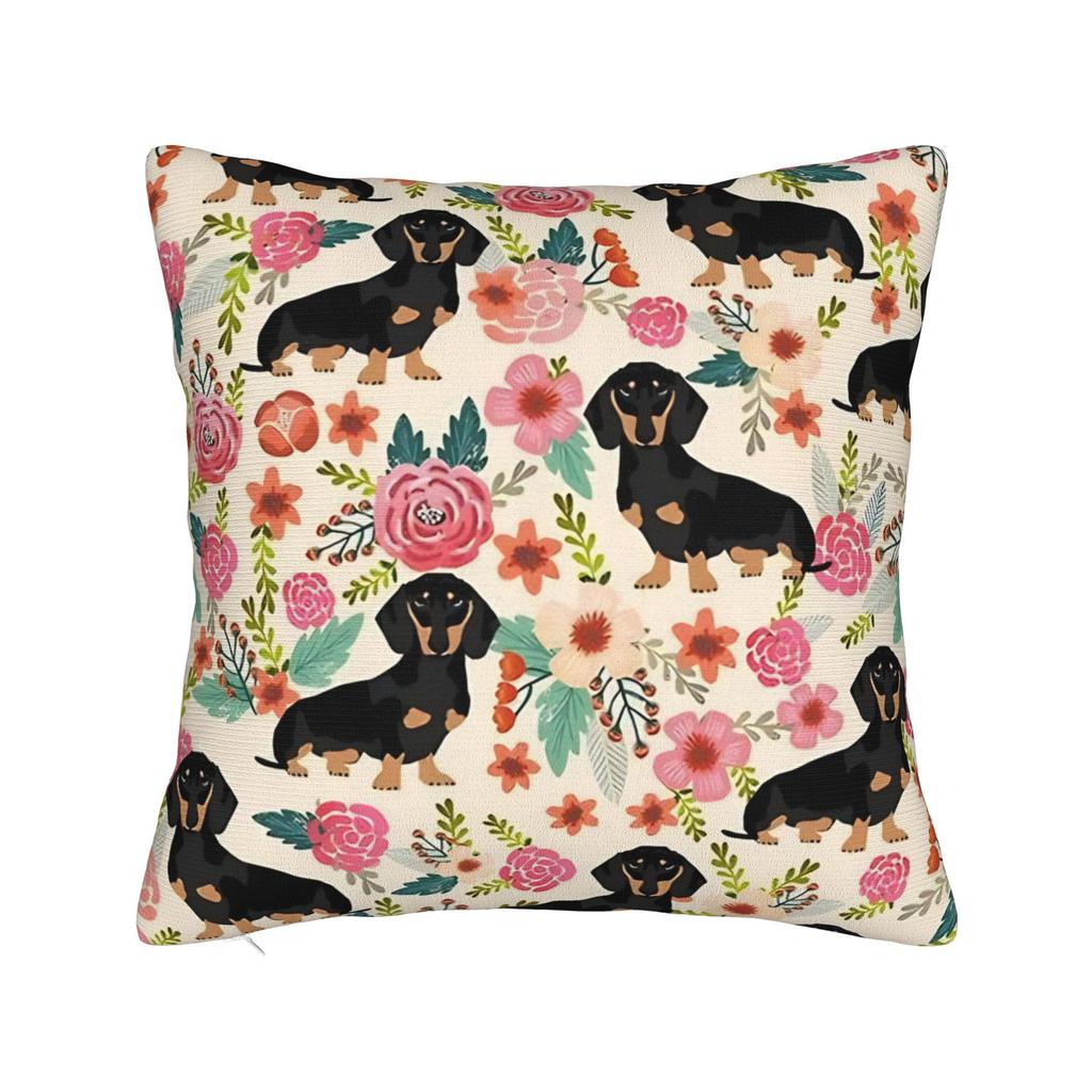 Black and Brown Dachshunds Pattern Pillow Cover  Morden Pillow Case For Sofa Home Decoration Comfy Pillowcases Gift