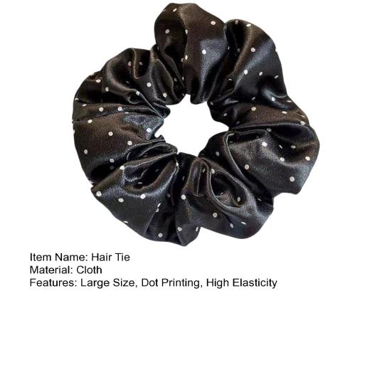 Hair Tie High Elasticity Extra Large Smooth Satin Hair Rope Dot Print Ponytail Holder Korean Style Hair Accessories