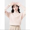 2026 Autumn Women's Cable Knit High-Neck Loose Pullover - Korean Gentle Style