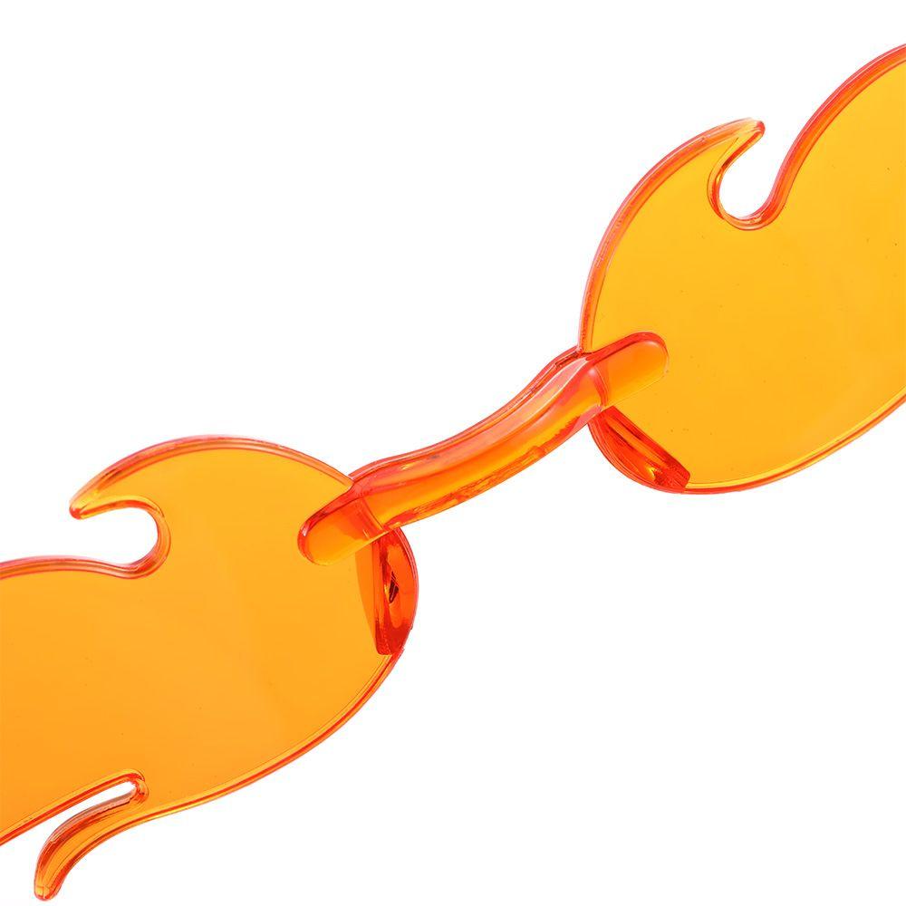 Women Streetwear Rimless Flame Sunglasses Fashion Cosplay Eyewear Trendy Sun Glasses for Women