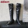 Fashion Fashion Pointed Toe Ladies Knee High Boots Female Slip On Shoes Women Modern Long Boots With Height Increasing Shoes