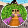 Beautiful Garden Floral Round Beach Towel, Microfiber Circle Beach Towels Quick Dry Beach Throw Blanket Sand Free Pool Towels