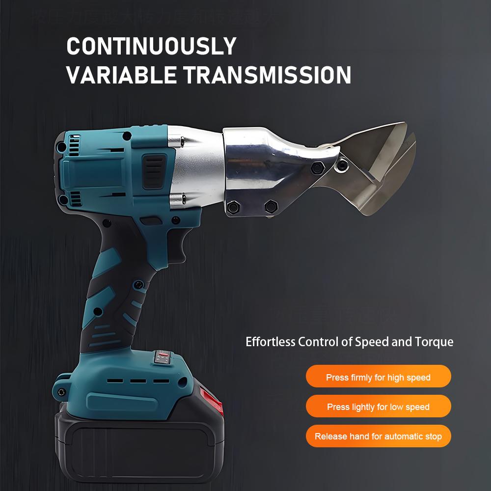 Akumulatorowe nożyce elektryczne do blachy – Wielofunkcyjne LITIOWO-JONOWE Nożyce do cięcia blachy z silnikiem bezszczotkowym, nożyce do stali nierdzewnej i żelaza