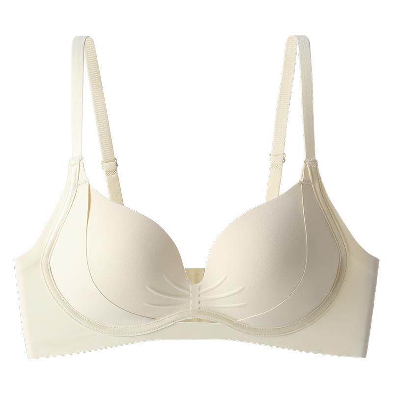 

Hollow pull underwear simple anti-sagging small breasts gather underwear adjustment type sexy bra cover 32/70ab through cup белый