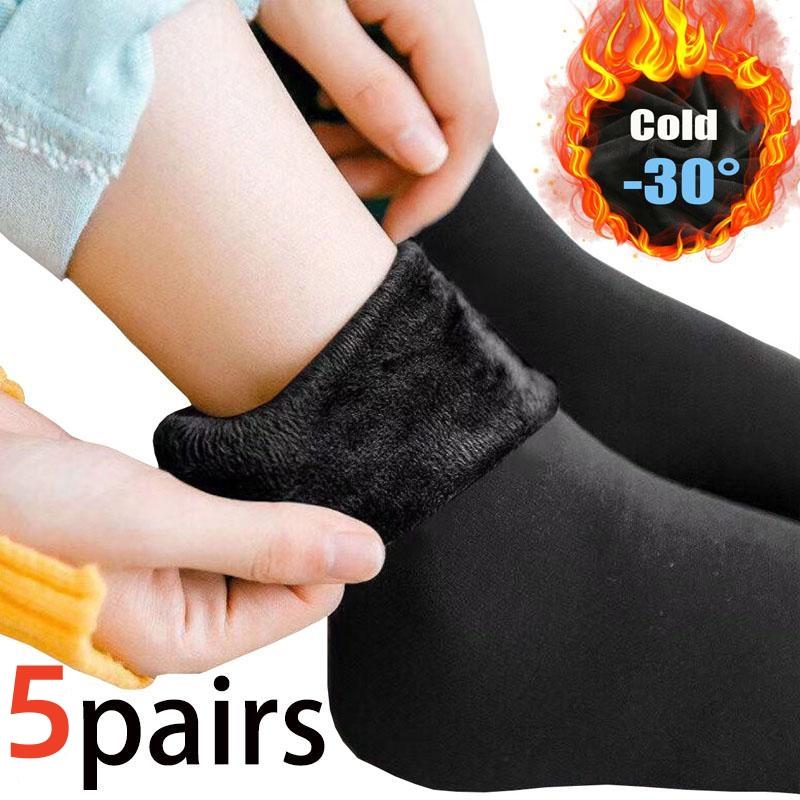 1/5 Paare Unisex Winter Warme Verdickte Thermosocken Wolle Kaschmir Schnee Nahtlose Socken Samtige Weiche Stiefel Boden Schlaf Socken