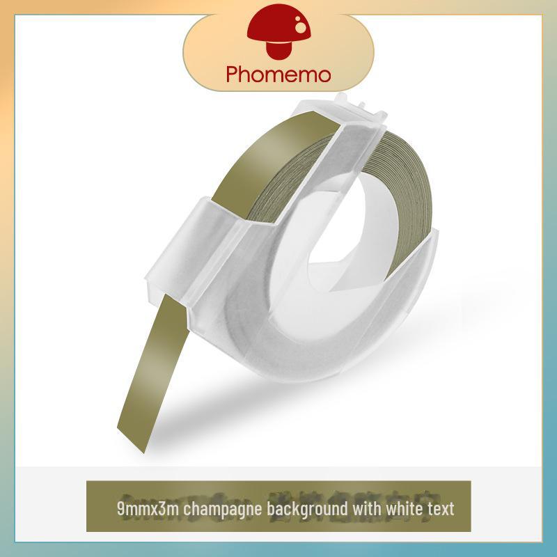 Phomemo E975 Embossed Label Tape, 9mm Color 3D Ribbon Stickers.