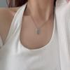 Wind English Rectangular Brand Necklace Women'S Retro Craftsmanship Thai Silver Niche Design Simple Neck Chain