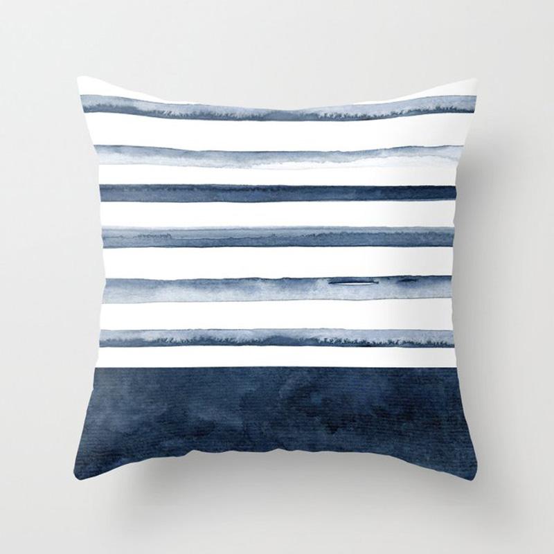 Quadratische Kissenbezug Home Decor Sofa Kissenbezug Schönheit Blau Geometrische Blume Muster Kissenbezug Mode Kurze
