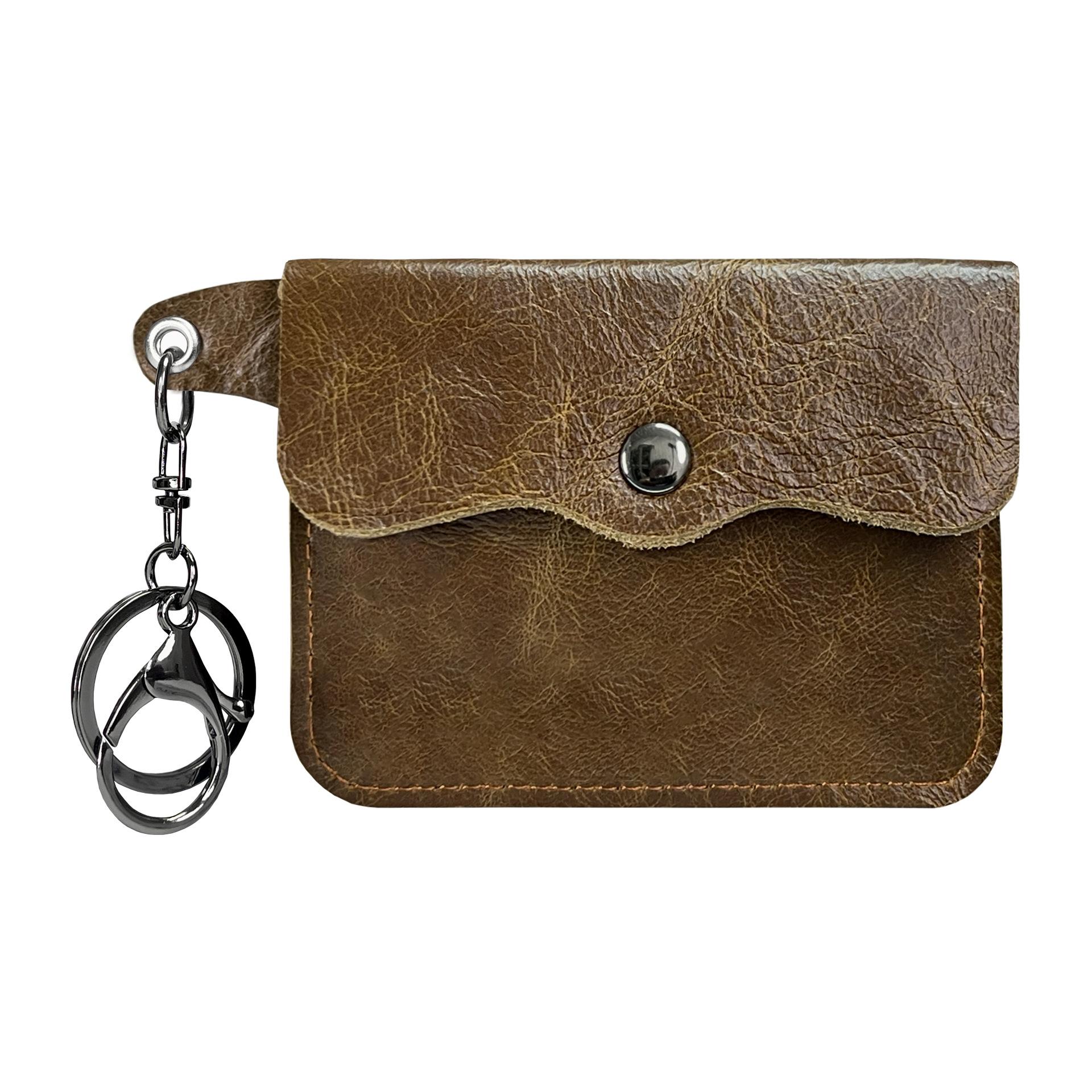 

Кожаный кошелек для карт с кольцом для ключей