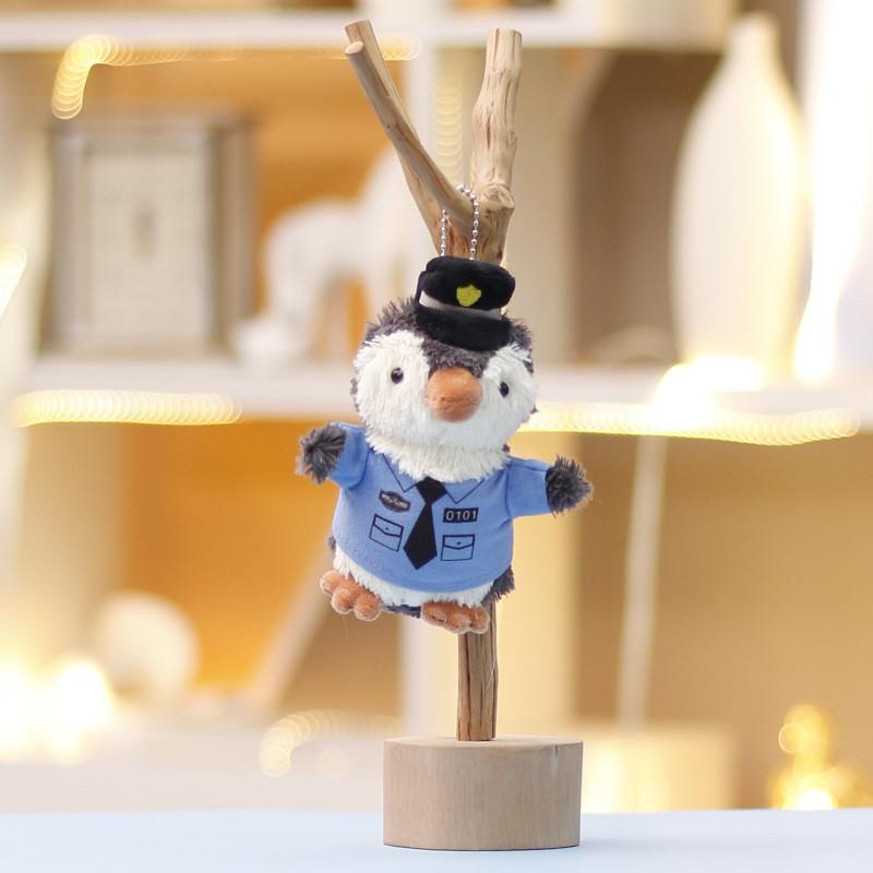 

Soft Fluffy Penguin Plush Toy Police And Firefighter Doll For Kid Backpack Charm Police