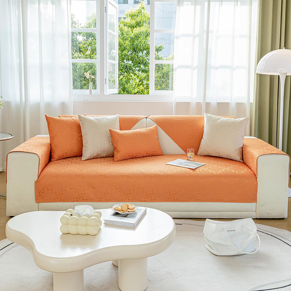 Sofa Cushion Four Seasons Universal High Precision Sofa Cushion Solid Color Sofa Cushion Modern Simple Cover Cloth Non-Slip Cushion Case