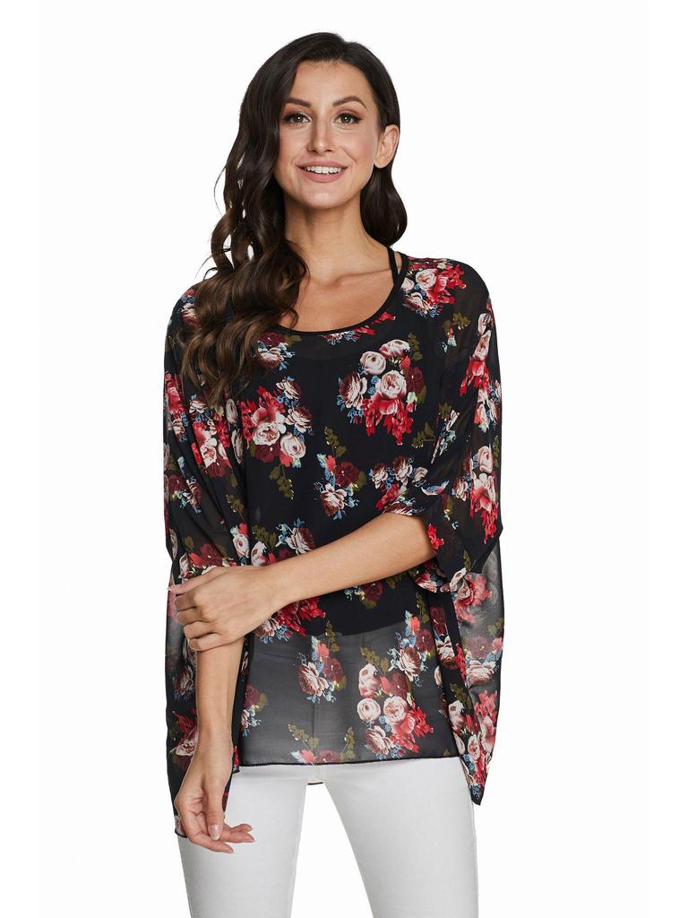 Plus Size Women's Bohemian Chiffon Top Beach Cover-up Sunscreen Bikini Wrap