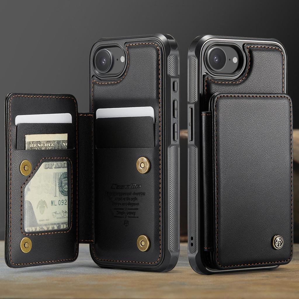 Wallet Card Holder Case for iPhone 17 16 15 14 13 12 11 Pro Max XS XR 6 7 8 Plus SE2 Artificial Leather Cover
