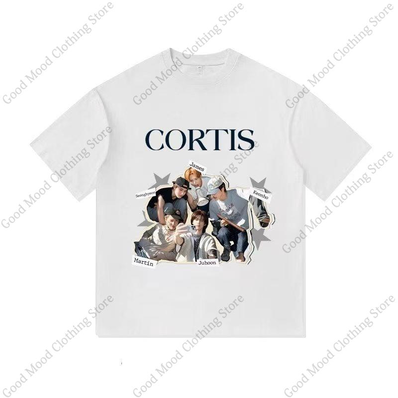 CORTIS Print T Shirt Fashion Street Hip Hop Retro JUHOON KEONHO SEONGHYEON Print Tshirt Kpop Fans Cotton Short Sleeve Tee Tops