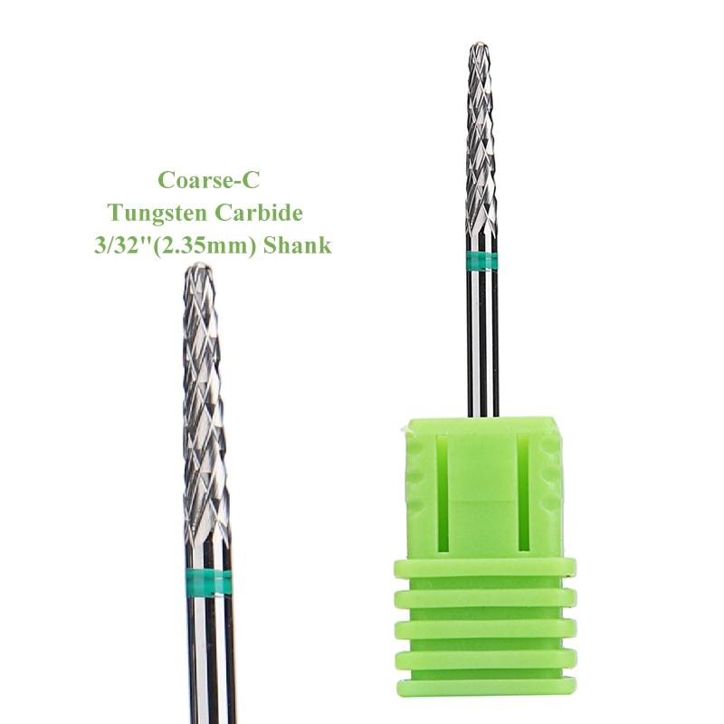 1PCS Tungsten Carbide Cone Nail Drill Bit 3/32" Rotary Burr Bits For Manicure Electric Drill Accessories Nail Milling Tool