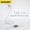 Essager 15W Magnetic Wireless Charger For Iphone 14 13 12 For Airpods Pro 3 In 1 Qi Wireless Charging Pad For Iwatch Fast Charge