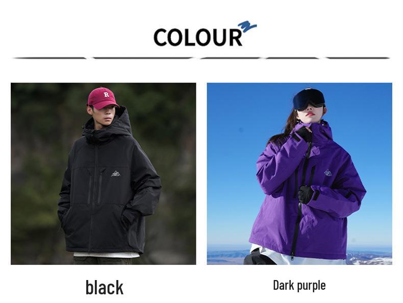 Unisex Purple Ski Suit Set -40℃ Cold Protection, Autumn/Winter Mountaineering Jacket