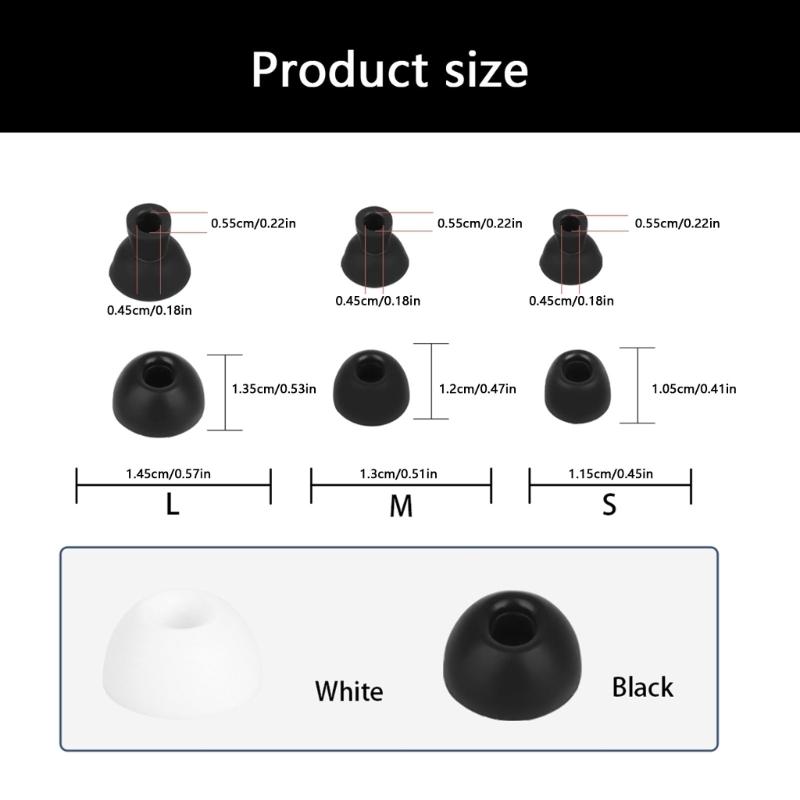 Washable Ear Tip Ear Cushions Cover Earpieces Superior Hygiene Comfort Noise Isolating Long Wear Daily Use for Buds 6/5