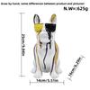 Resin French Bulldog Figurine With Ribbon Glasses Desktop Decor Home Ornament Gift Friends Family