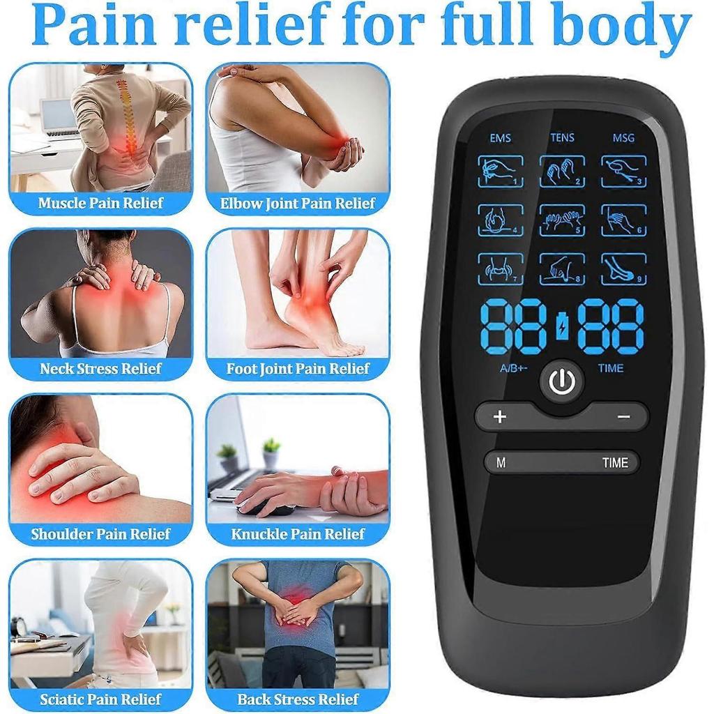 9-in-1 Menstruationssimulator-Maschine für Männer Wehenschmerz-Simulator für Männer 9 Modi Elektrischer Massager für Rücken-Ischias-Schulter-Schmerzen(mit 8 Pflastern)