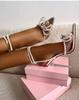 Women's Butterfly Pearl Rhinestone Pointed Toe Crystal Heel Sandals
