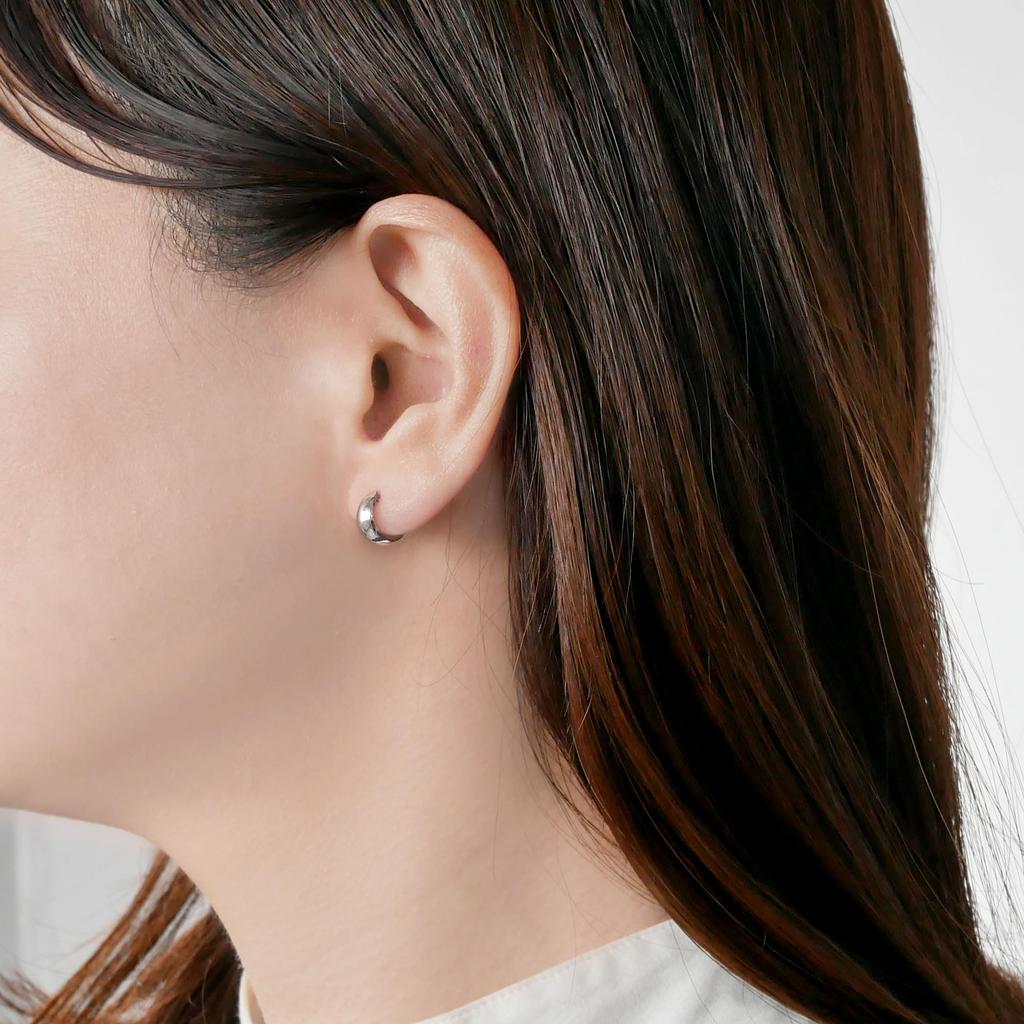 Vendome Aoyama Platinum Basic Hoop Rounded Band APAA2155 PT [Official] Earrings,