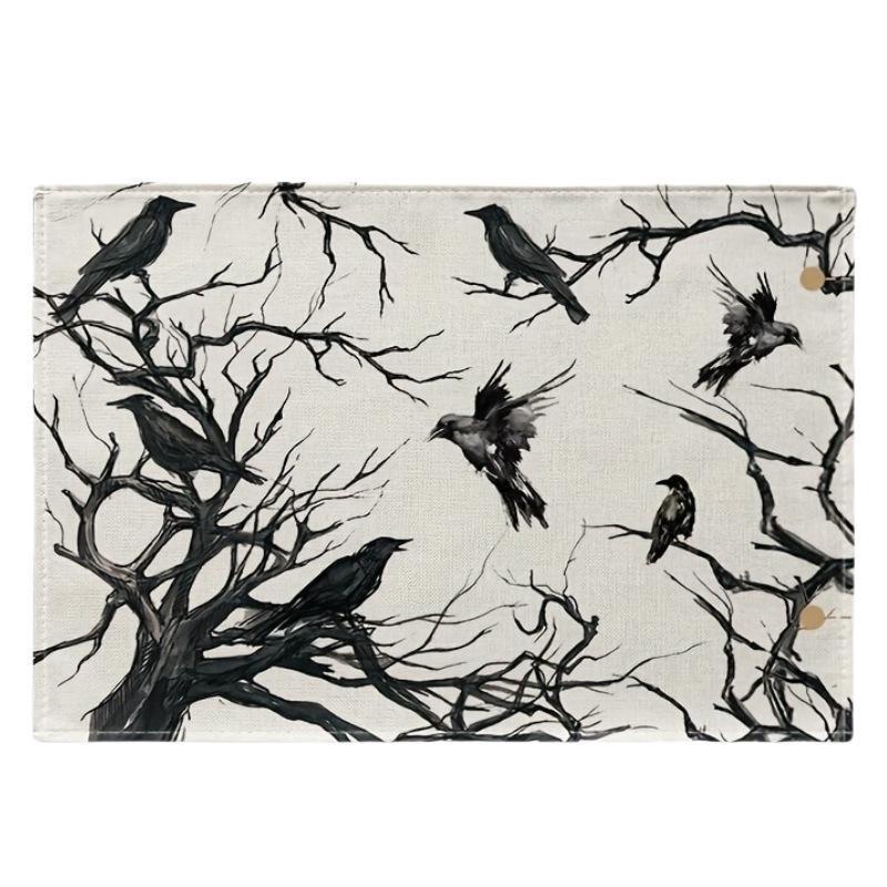 Halloween Crow Table Placemats Accessories for Enhancing Festival Mood At Meals