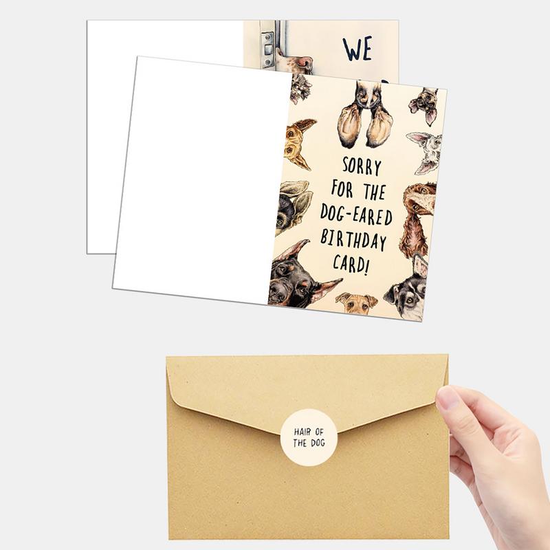 Funny Greeting Cards Cute Birthday Cards 5 Sets Cartoon Animals Humorous Blessings Postcards With 1 Sealing Sticker For Men