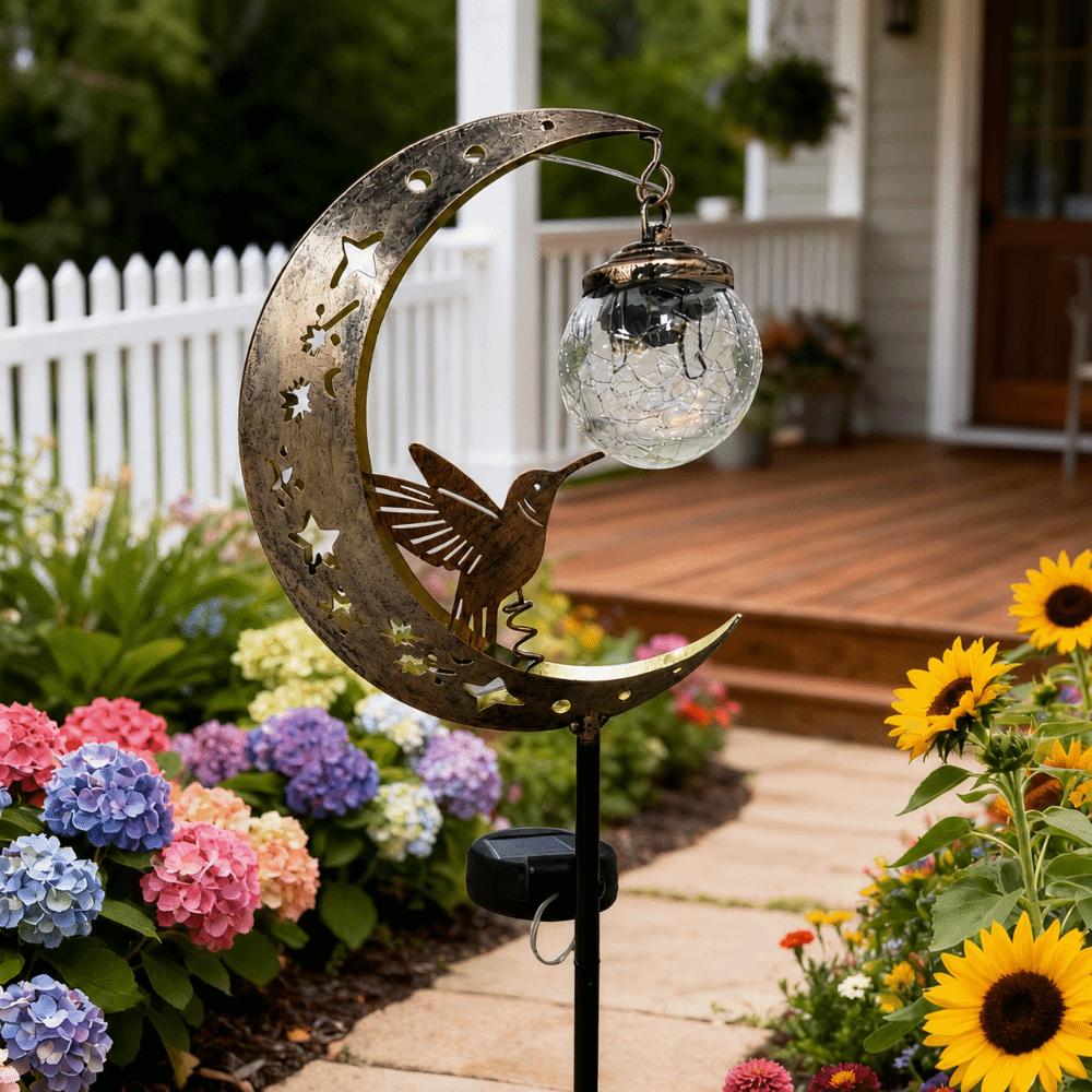 Hanging Design Landscape Lamp Crackle Glass Globe Solar Lawn Light Garden Light  Garden Pathway