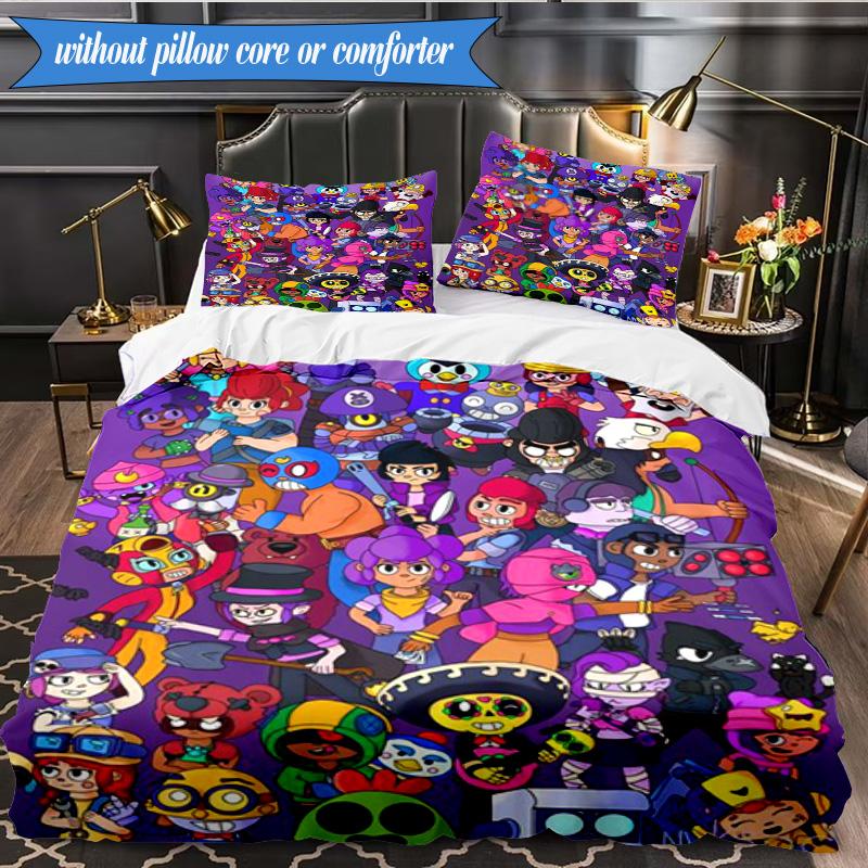 Game Brawl Adventure Heroes 3pcs K-pop music group Bedding set,Ideal for Bedroom, Dormitory,Including Duvet Cover And 2pcs Pillowcases,Fan gifts