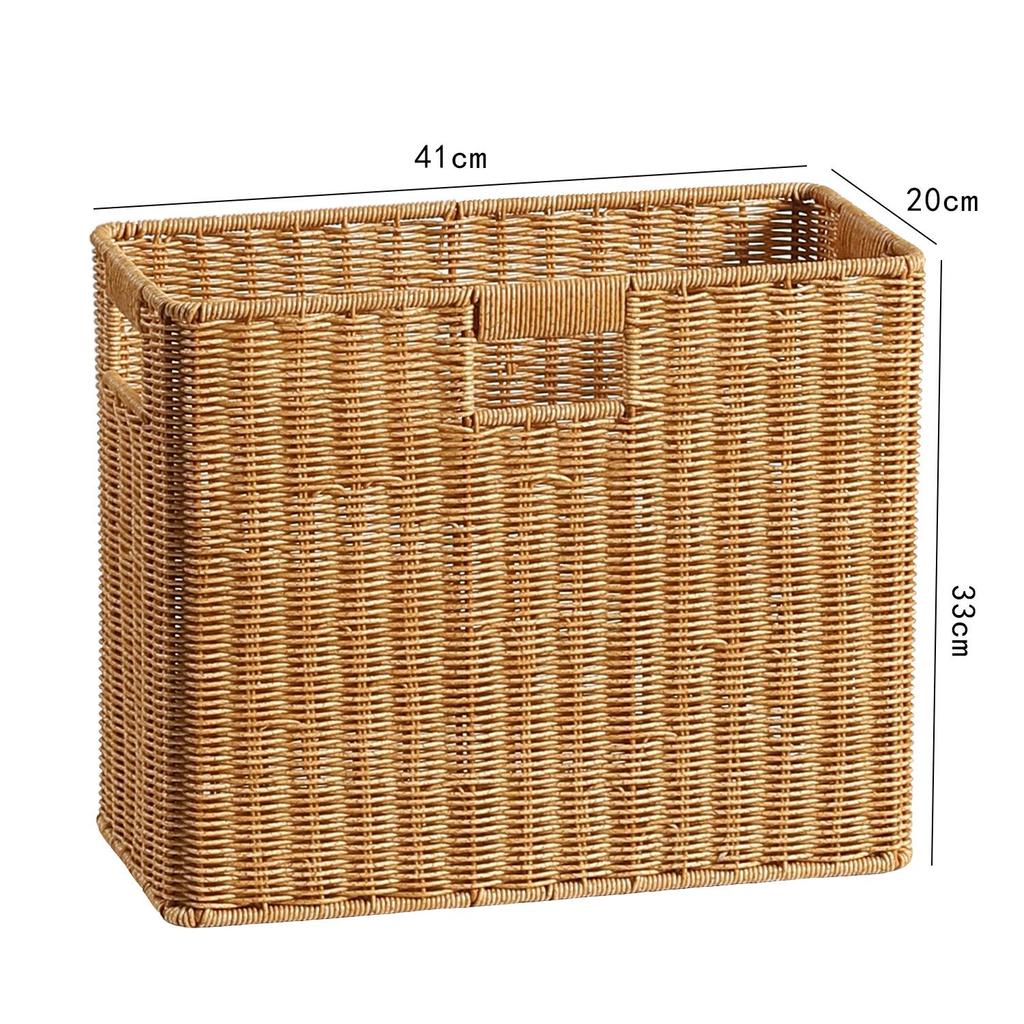 Imitation Rattan Narrow Storage Basket Organizer
