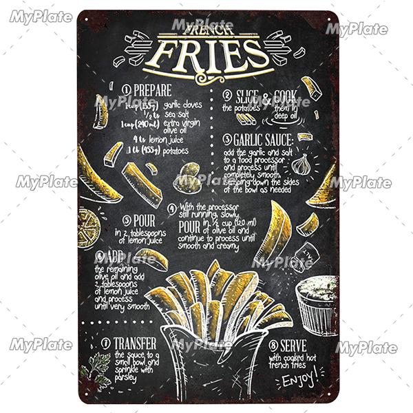 Kitchen Vintage Tin Sign Metal Sign Decorative Plaque Wall Decor Man Cave Club Decoration