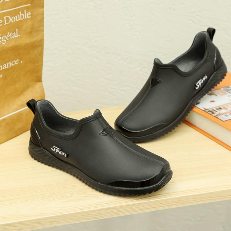 Shallow dopamine spring and autumn women's rain shoes kitchen cleaning canteen mother shoes waterproof shoes one pedal overshoes women's rubber shoes