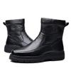 Natural Cow Leather Men Winter Boots Warm Non-Slip Genuine Leather Snow Boots Brand Cotton Shoes For Men