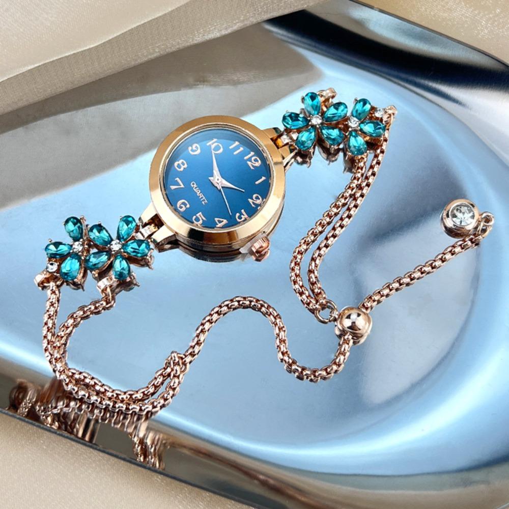 Flower Quartz Wristwatch Ladies Business Watches Rhinestone Quartz Watch  Business Occasion