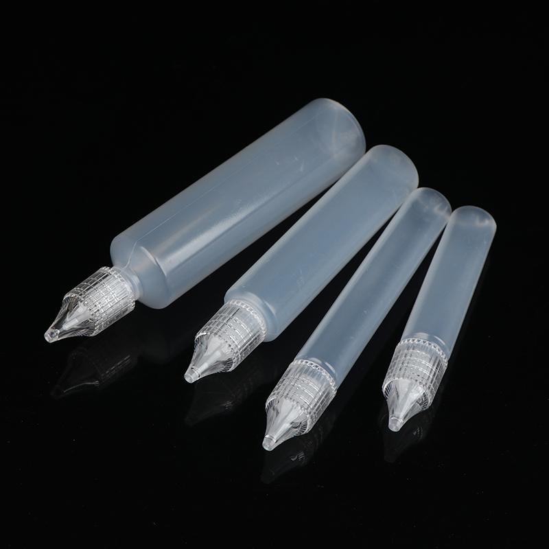 10/15/30/50ml 5Pcs Refillable Plastic Dropper Bottles Pen-Shape Containers for Ink, Essential Oils, and Pigments