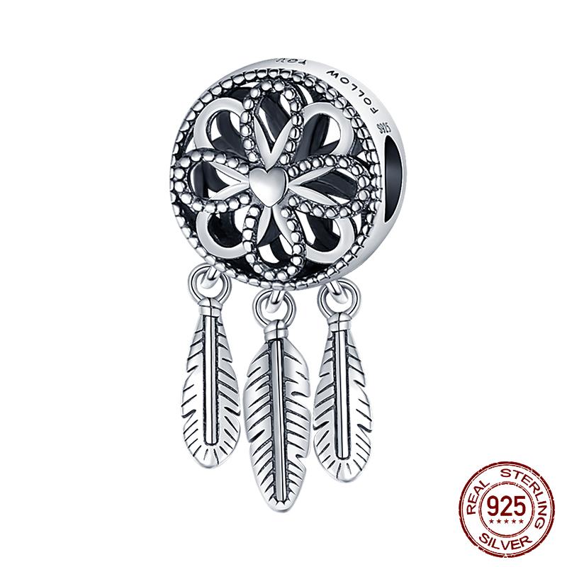 Genuine copper Dreamcatcher Tassel Charm Bead Charms Bead Charms Ideal For Women Authentic Bracelets Bangles Fashion Do It Yourself Jewellery Hot Gift