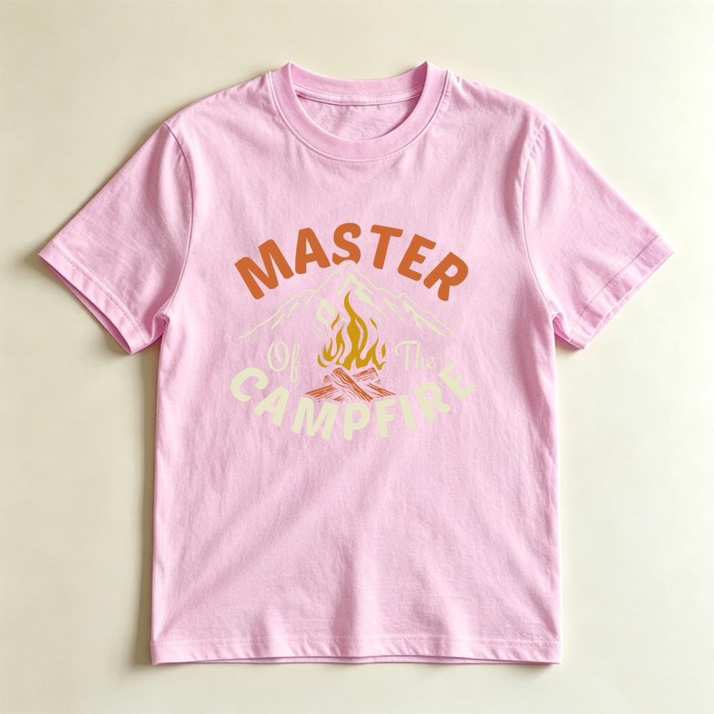 Master Of The Campfire Funny Camping Casual Graphic TShirt Humorous Outdoor Adventure Casual Shirt Unisex Unisex Cotton Tshirt S