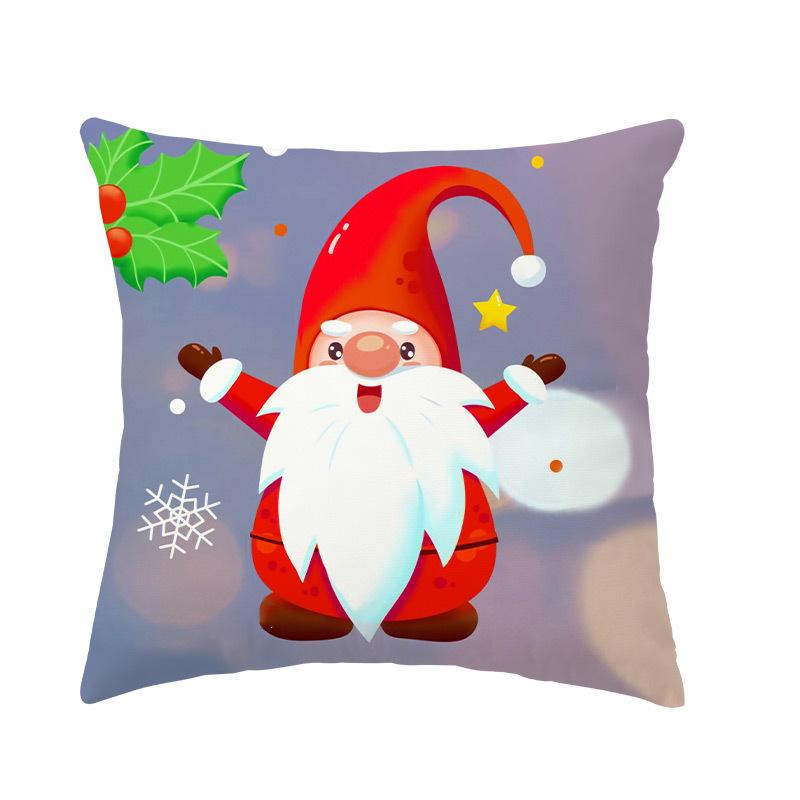 Limited Christmas Cartoon Cute Santa Claus Pillow Cover Cross-Border Christmas Tree Cushion