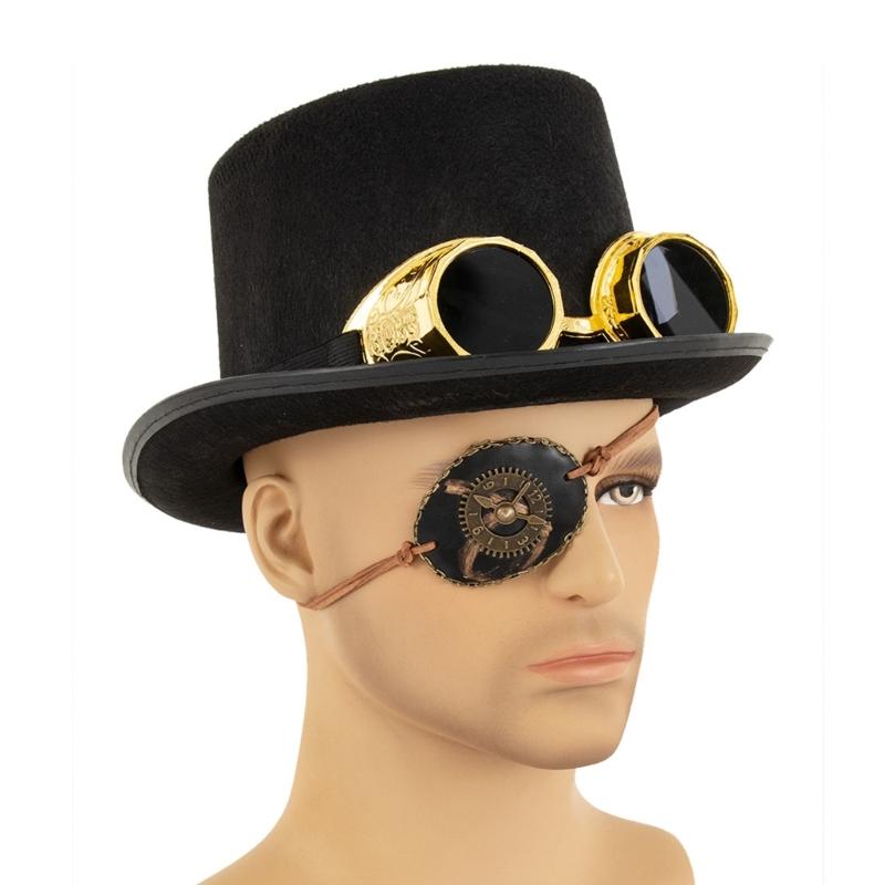 Steampunk Pirate Eye Patches Adjustable Reusable Eye Cover Pirate Costume Accessories Decorative Single Eye Patches