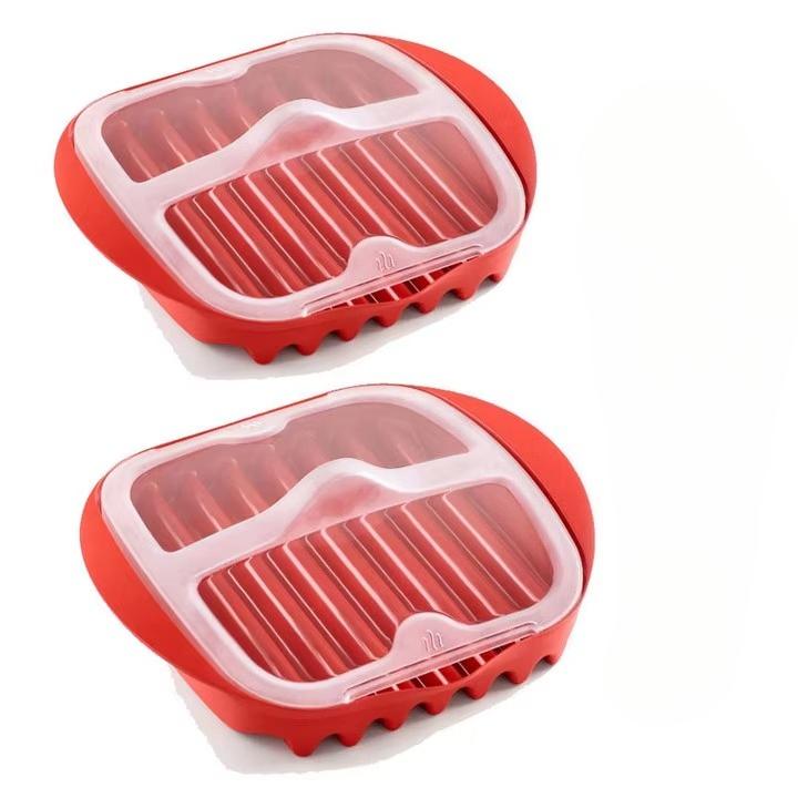 Microwave Bacon Maker Cooker Tray with Splatter Lid Safety Quick No Mess Pizza Tray in few Minute Efficient Food PrepKitchenTool